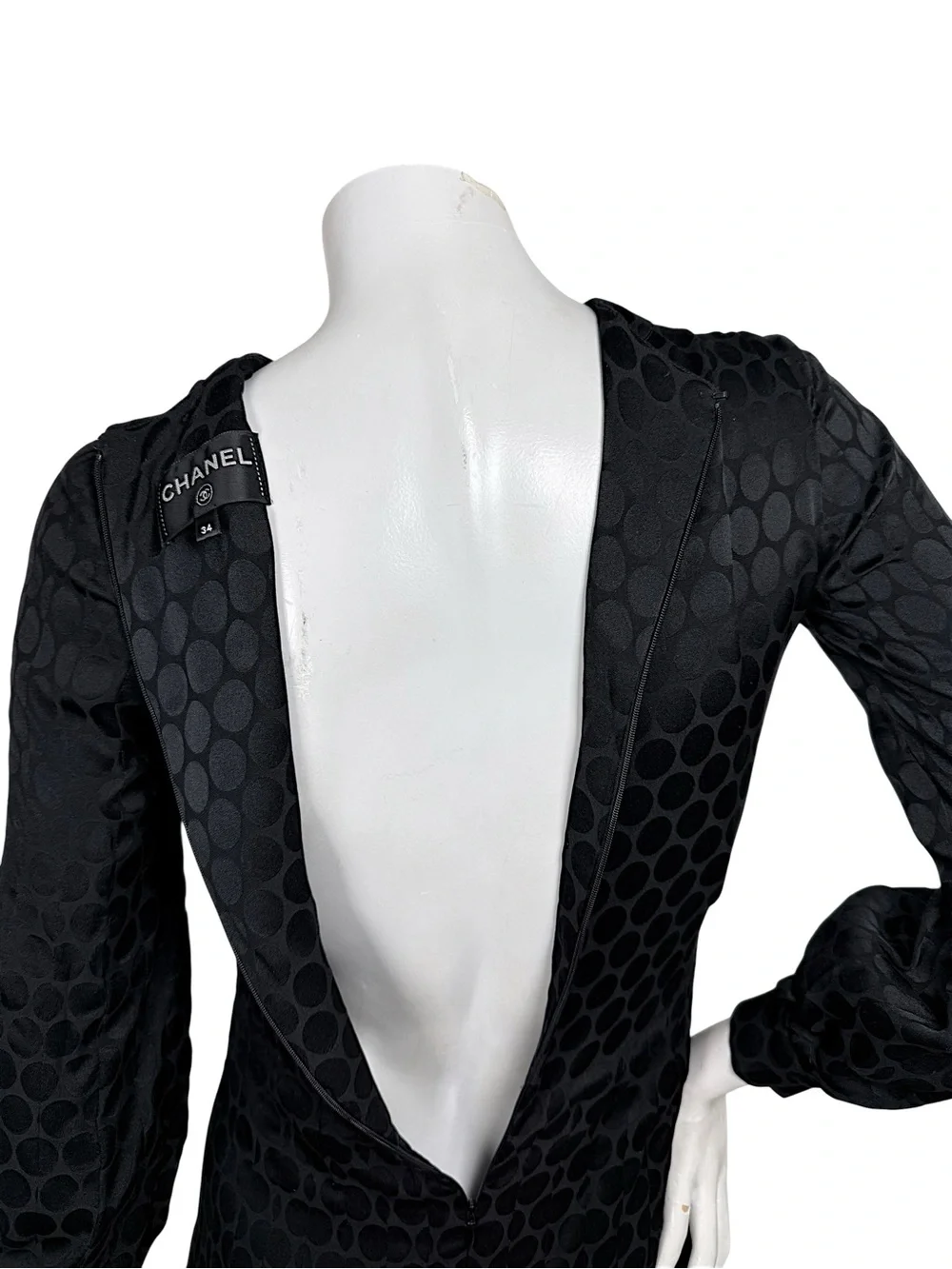 CHANEL 2017 Black Silk Jacquard Pleated Dress Lion Buttons FR 34
